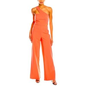 Aidan Mattox Women's Orange One-shoulder Jumpsuit